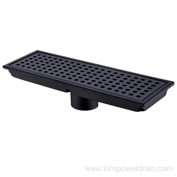 Long rectangular black floor drain